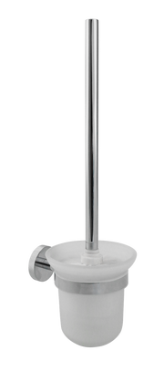 The White Space Pin Knurl wc brush and holder in chrome