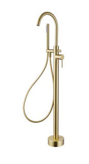 The White Space Pin Lux Floorstanding Bath Shower Mixer – Brushed Brass