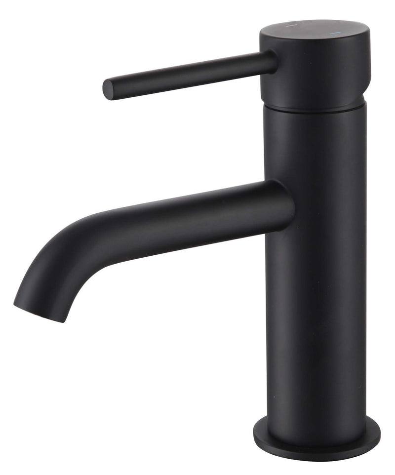 The White Space Pin Lux Mini Monobloc Basin Mixer – Black