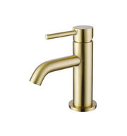 The White Space Pin Lux Mini Monobloc Basin Mixer – Brushed Brass