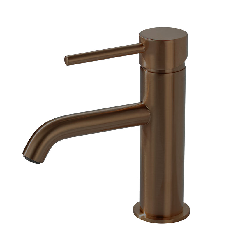 The White Space Pin Lux Mini Monobloc Basin Mixer – Brushed Bronze