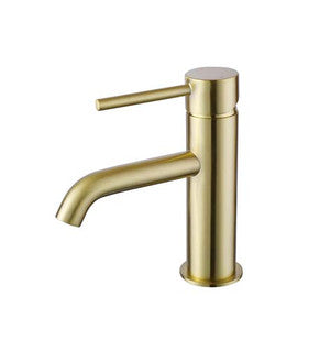The White Space Pin Lux Monobloc Basin Mixer – Brushed Brass