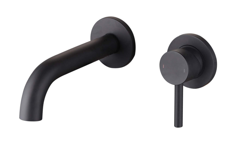 The White Space Pin Lux Wall Mounted Basin Mixer – Black