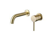 The White Space Pin Lux Wall Mounted Basin Mixer – Brushed Brass