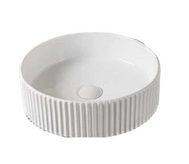 The White Space Pulse countertop basin bowl in white
