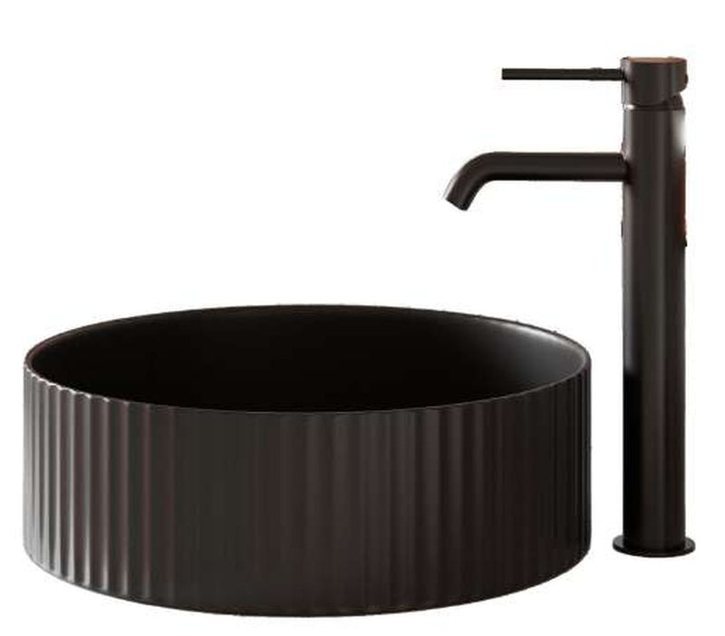The White Space Pulse countertop basin bowl in matt black