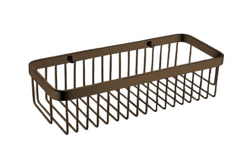 The White Space Rectangular Shower Basket 300mm – Brushed Bronze