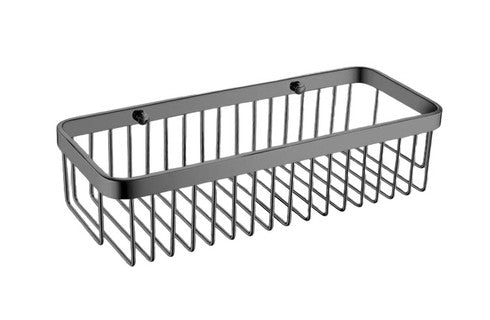 The White Space Rectangular Shower Basket 300mm – Gunmetal