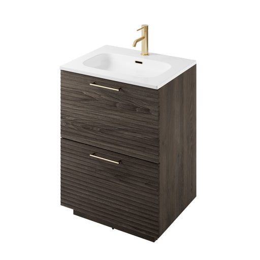 The White Space Rhythm 600mm floorstanding vanity unit in Lave Oak