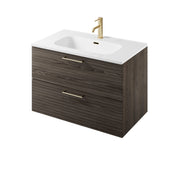 The White Space Rhythm 800mm wall hung vanity unit in Lave Oak