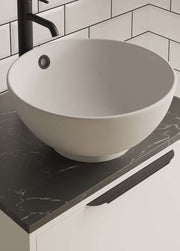 The White Space Rondo countertop basin bowl in white