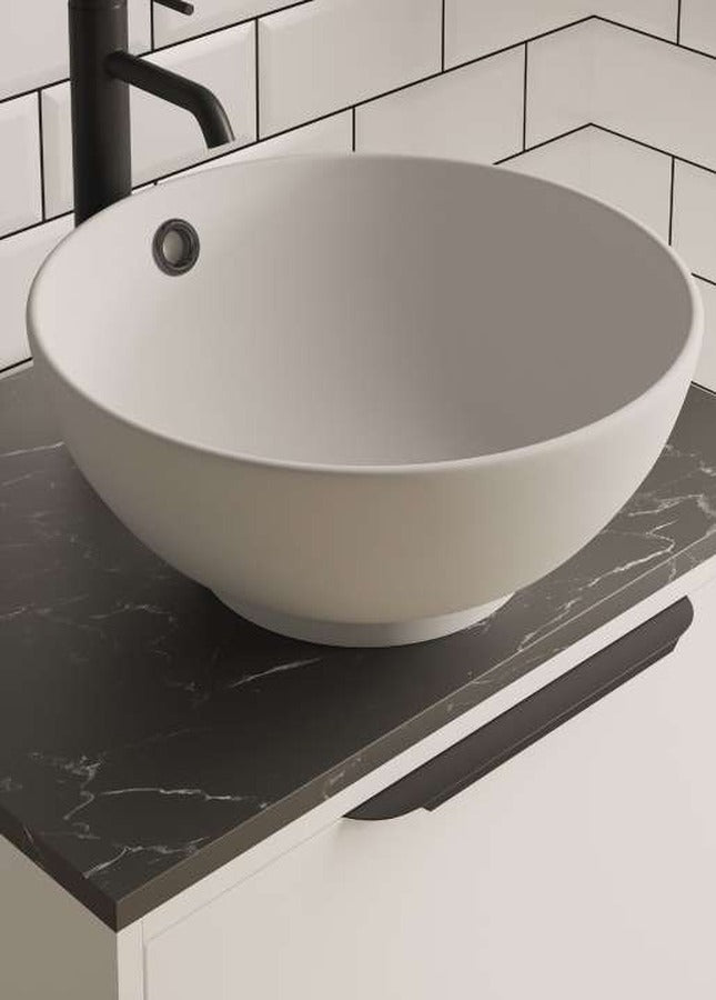 The White Space Rondo countertop basin bowl in white