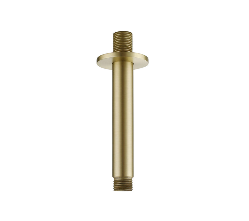 The White Space Round Shower Arm – Ceiling arm 120mm / Brushed Brass