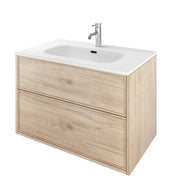 The White Space Slim Shaker 800mm wall hung vanity unit in Light Oak