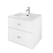 The White Space Slim Shaker 600mm wall hung vanity unit in Matt White