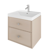The White Space Slim Shaker 600mm wall hung vanity unit in Portland Stone