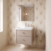 The White Space Slim Shaker 600mm wall hung vanity unit in Portland Stone