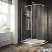 The White Space Sommer 6 Offset Quadrant Shower Enclosure Single Door – chrome