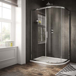 The White Space Sommer 6 Offset Quadrant Shower Enclosure Single Door – chrome