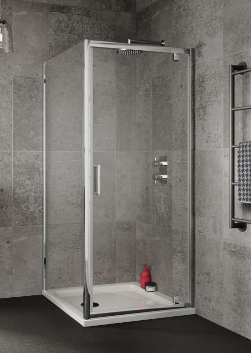 The White Space Sommer 6 Pivot Shower Door lifestyle