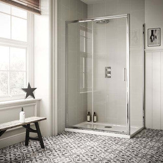 The White Space Sommer 6 Sliding Shower Door – chrome