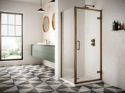 The White Space Sommer 8 Hinged Shower Door – brushed bronze