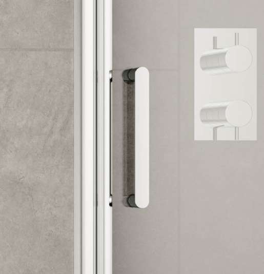 The White Space Sommer 8 Hinged Shower Door lifestyle