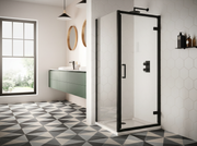The White Space Sommer 8 Hinged Shower Door – black