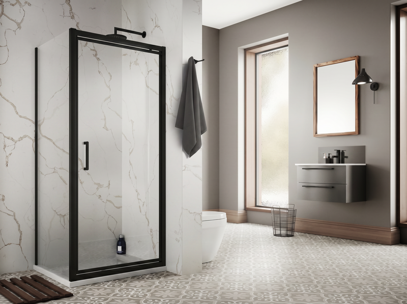 The White Space Sommer 8 Infold Shower Door – black