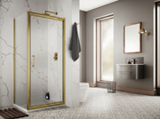 The White Space Sommer 8 Infold Shower Door – brushed brass