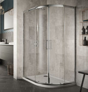 The White Space Sommer 8 Offset Quadrant Shower Enclosure Double Door – chrome