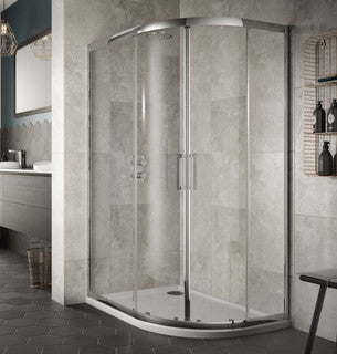 The White Space Sommer 8 Offset Quadrant Shower Enclosure Double Door – chrome