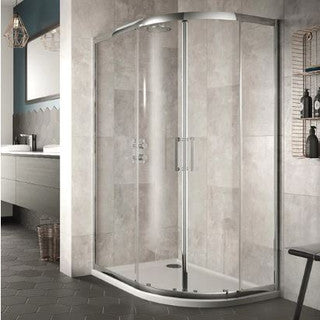 The White Space Sommer 8 Offset Quadrant Shower Enclosure Double Door – chrome