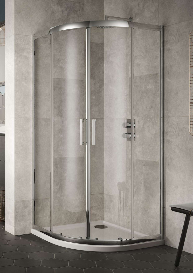 The White Space Sommer 8 Offset Quadrant Shower Enclosure Double Door lifestyle – chrome