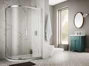 The White Space Sommer 8 Offset Quadrant Shower Enclosure Single Door – chrome