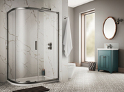 The White Space Sommer 8 Offset Quadrant Shower Enclosure Single Door – gunmetal
