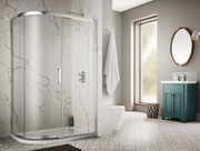 The White Space Sommer 8 Offset Quadrant Shower Enclosure Single Door – chrome