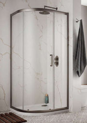 The White Space Sommer 8 Offset Quadrant Shower Enclosure Single Door lifestyle – gunmetal