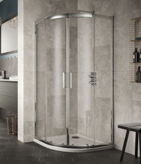 The White Space Sommer 8 Quadrant Shower Enclosure Double Door – chrome
