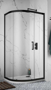 The White Space Sommer 8 Quadrant Shower Enclosure Single Door lifestyle – black