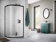 The White Space Sommer 8 Quadrant Shower Enclosure Single Door – black