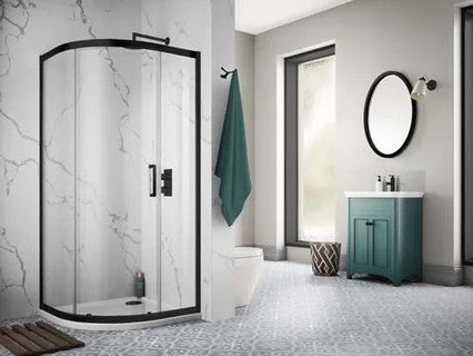 The White Space Sommer 8 Quadrant Shower Enclosure Single Door – black
