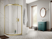 The White Space Sommer 8 Quadrant Shower Enclosure Single Door – brushed brass