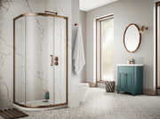 The White Space Sommer 8 Quadrant Shower Enclosure Single Door – brushed bronze