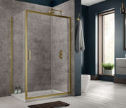 The White Space Sommer 8 Shower Side Panel lifestyle – brushed brass