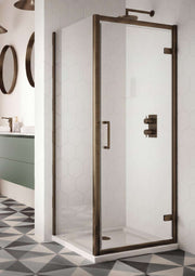 The White Space Sommer 8 Shower Side Panel lifestyle – brushed bronze