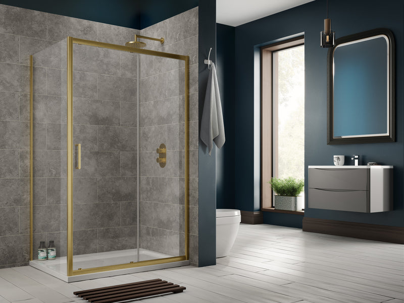 The White Space Sommer 8 Shower Side Panel – brushed brass