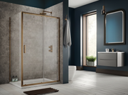 The White Space Sommer 8 Sliding Shower Door – brushed bronze
