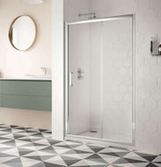 The White Space Sommer 8 Sliding Shower Door lifestyle – chrome