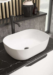 The White Space Sonata countertop basin bowl in white